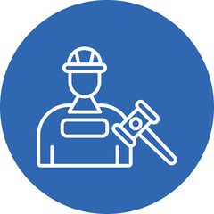 Labor Law line circle icon