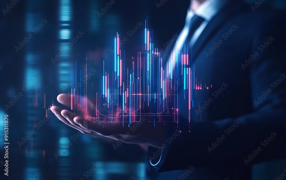 Aufkleber digital data visualization in hand