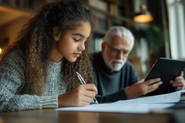 Young Person Consulting with Senior Advisor on Investment Strategies for Financial Planning