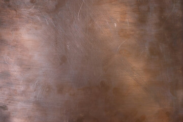 Design rough copper background. Reflection of light from two sides with a middle dark. Copy space.