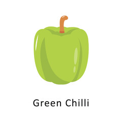 Green Chilli Vector Flat Icon Design illustration Symbol on White background EPS 10 File