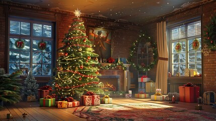 Decorated Christmas Tree with Ornaments and Lights


Description: Beautifully decorated Christmas tree adorned with ornaments, lights, and surrounded by holiday gifts in a cozy living room.