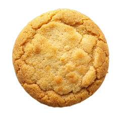 Vegan snickerdoodle cookie top view isolated on transparent background.