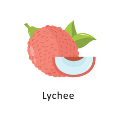 Lychee Vector Flat Icon Design illustration Symbol on White background EPS 10 File