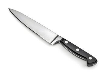 Sharp kitchen knife isolated on white background