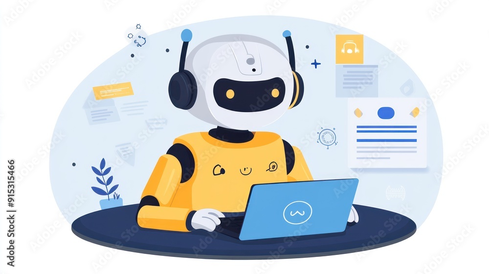 Poster robot using laptop for communication