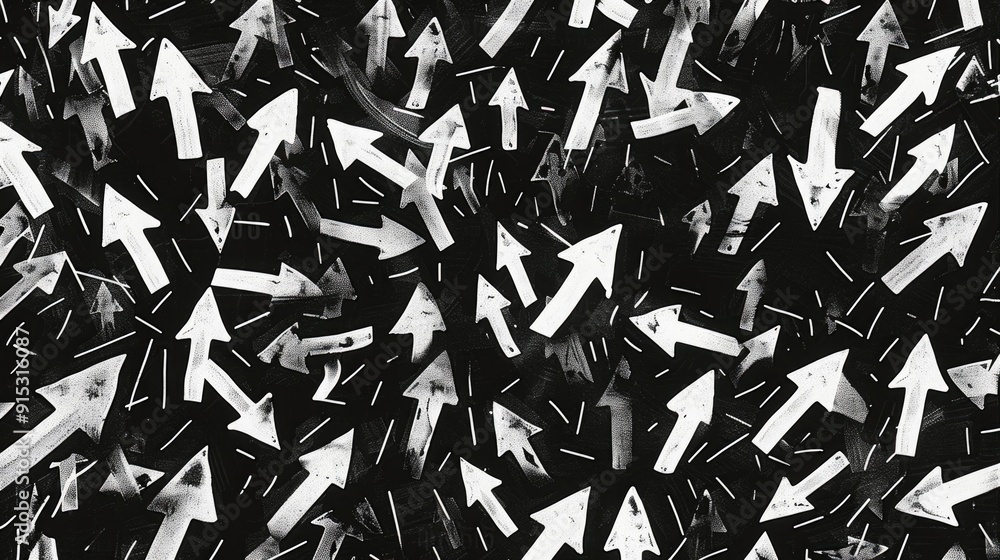 Poster A collection of arrows pointing in various directions