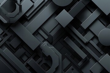 Abstract Geometric Shapes in Black