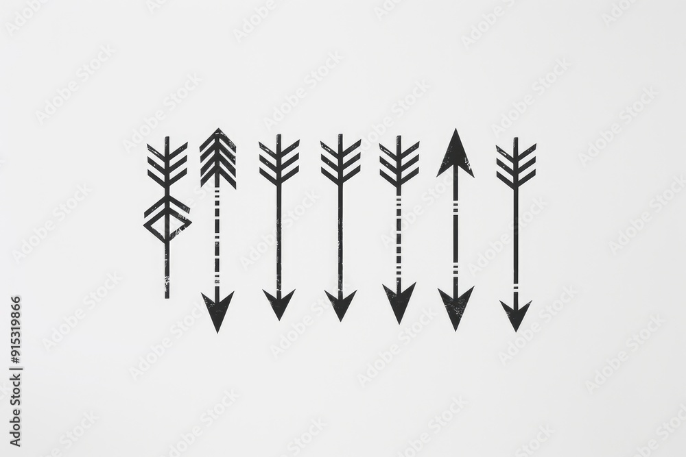 Poster group of black arrows on a white background