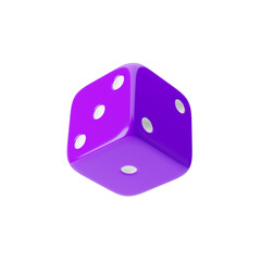 Dice icon isolated over transparent background, png. 3d rendering.