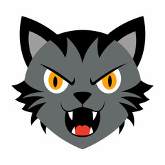 A Cat angry head vector illustration 