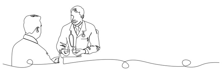 Line art doctor illustration background