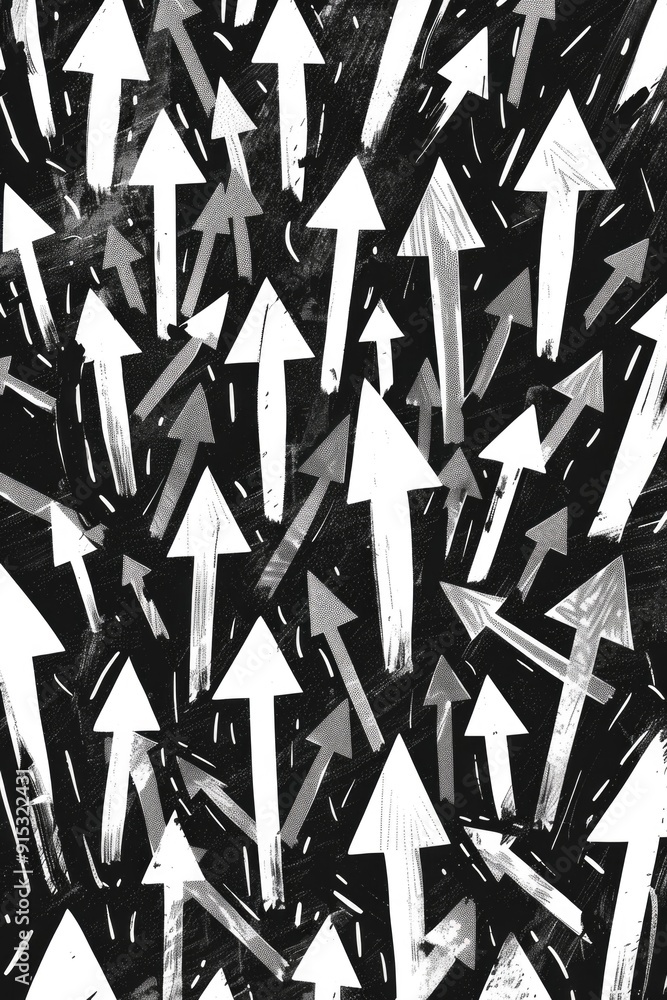 Poster A collection of arrows pointing in various directions, great for illustrating diverse concepts or showcasing options