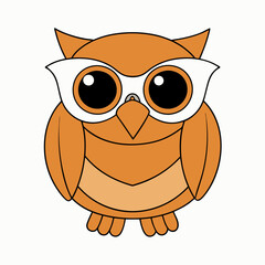 A clever Owl wear sun glass vector illustration