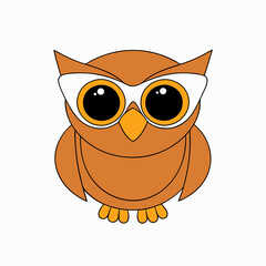 A clever Owl wear sun glass vector illustration