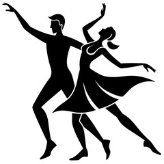 A couple of dancers vector illustration 