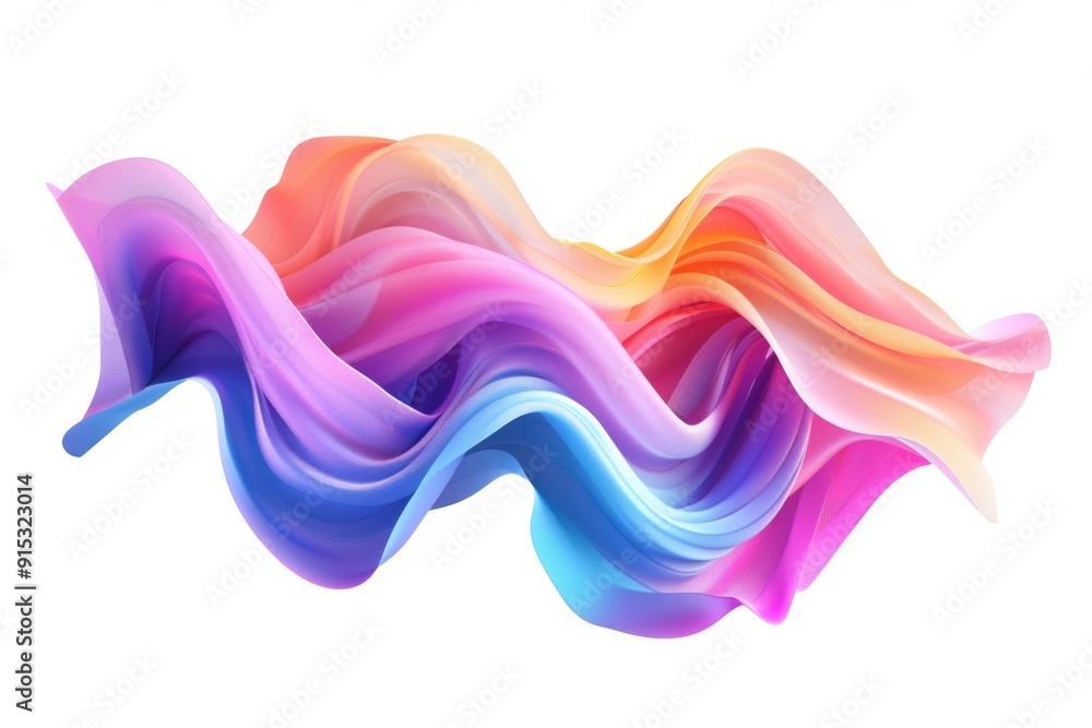 Poster a wave of colorful liquid on a white background, ideal for science or chemistry-related uses