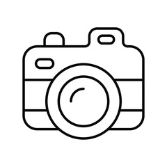 camera line icon with white background vector stock illustration