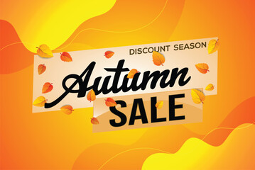 autumn sale word text concept icon logo sign symbol vector note mega shopping style for use landing page, template, social media, web, mobile app, poster, banner, flyer, background, gift card, coupon
