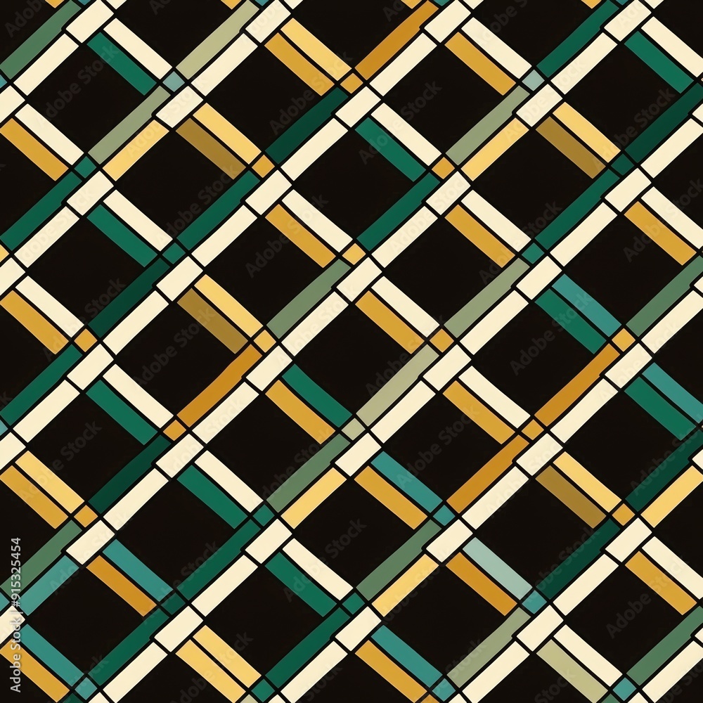 Poster geometric shapes pattern: a seamless abstract pattern featuring interlocking geometric shapes