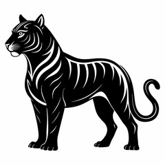 Black tiger silhouette vector illustration