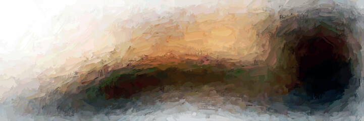 layers of vector color and texture breathe life into this abstract figure, brush stroke details and blended shadow effect illustration 