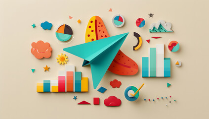 Fototapeta premium Set of 3d finance icon, Business and financial concept. 3d. Illustration design
