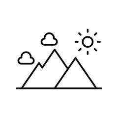 mountain line icon with white background vector stock illustration