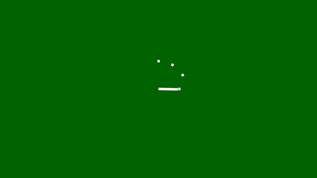 A dot clock preloader animation featuring circular dots moving in a clock-like pattern on a green screen background.