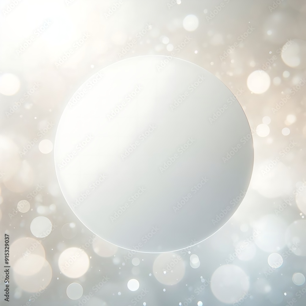 Poster a white circle with a blurry background. the circle is the main focus of the image. the background i