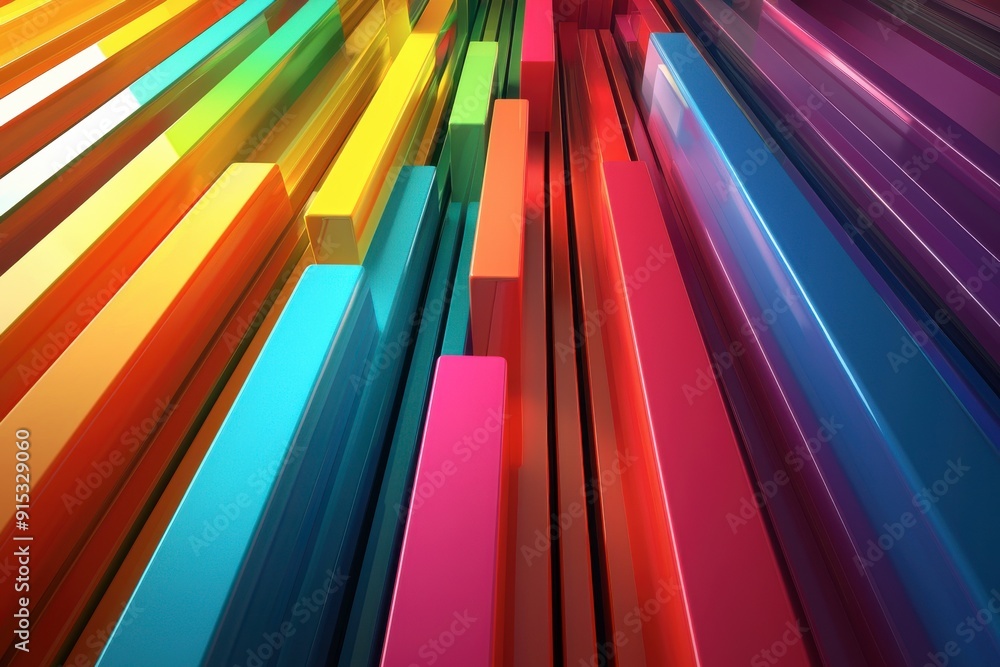 Aufkleber a colorful image of a rainbow with many different colored squares