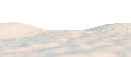Snow-Covered Hills Under a Calm Sky. 3D render.	