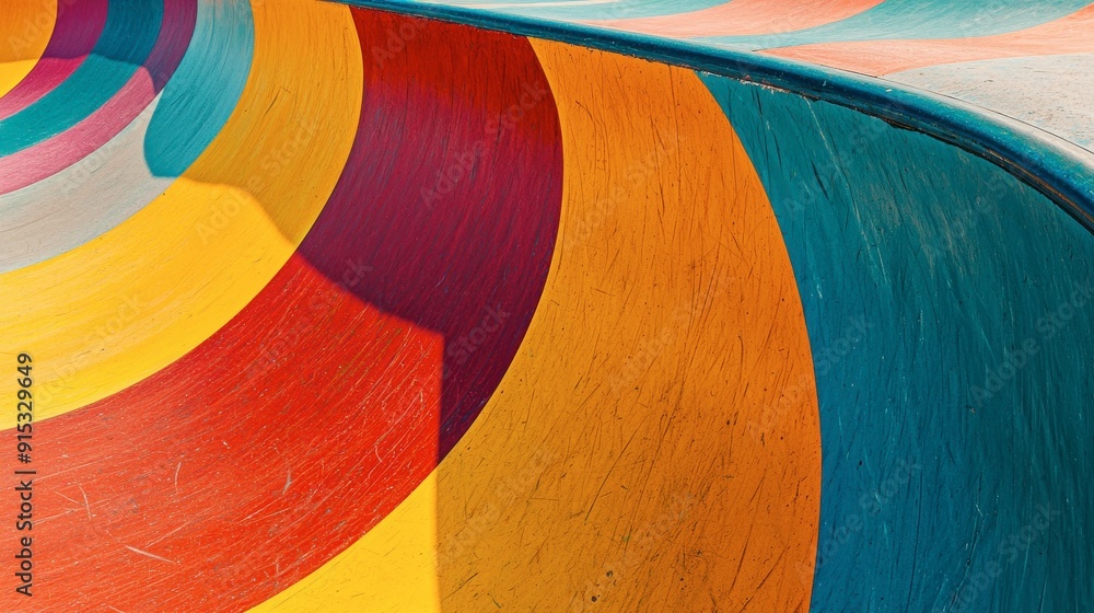 Poster a colorful spiral with a rainbow pattern