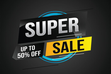 Obraz premium super sale poster banner graphic design icon logo sign symbol social media website coupon