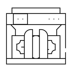 money counting machine line icon vector. money counting machine sign. isolated contour symbol black illustration