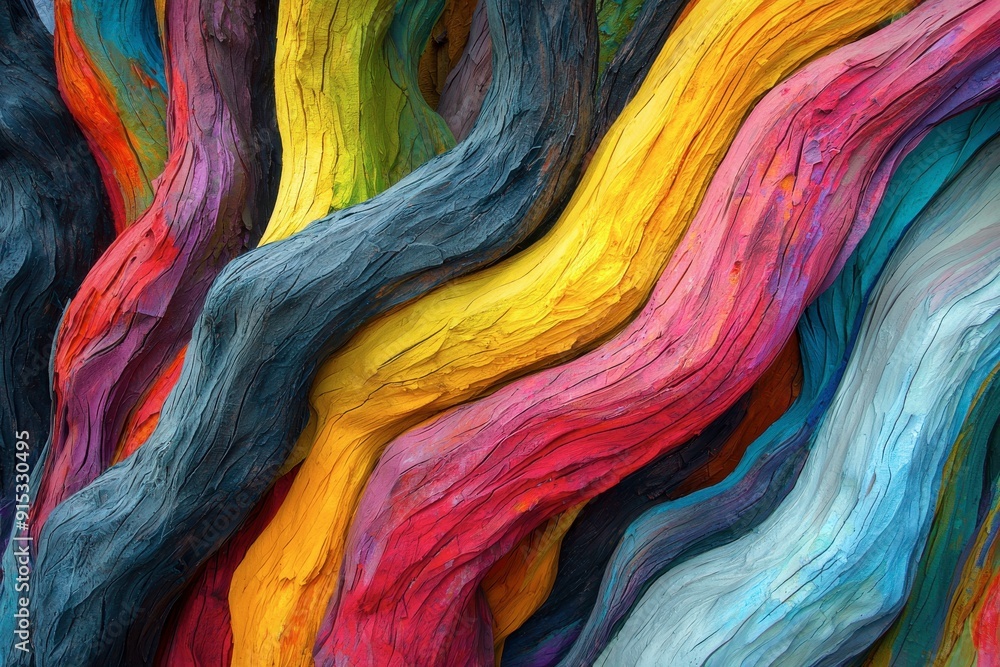 Poster a colorful tree branch with many different colors
