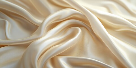 White silk fabric close-up