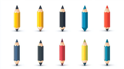 Classic Pencil Icon: A simple, traditional pencil with a yellow body, pink eraser, and sharpened graphite tip.
