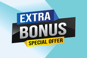 extra bonus word concept vector illustration with lines 3d style for social media landing page, template, ui, web, mobile app, poster, banner, flyer, background, gift card, coupon, label, wallpaper

