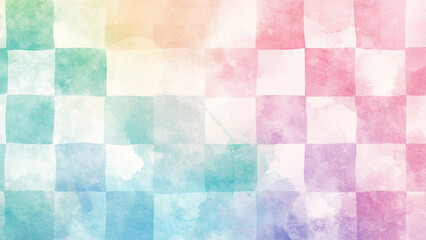 Fototapeta premium Pastel Watercolor: Checkered Paper Background