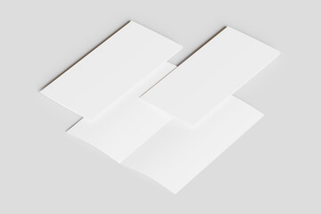 DL Bifold white color and realistic render 3D illustration on white background