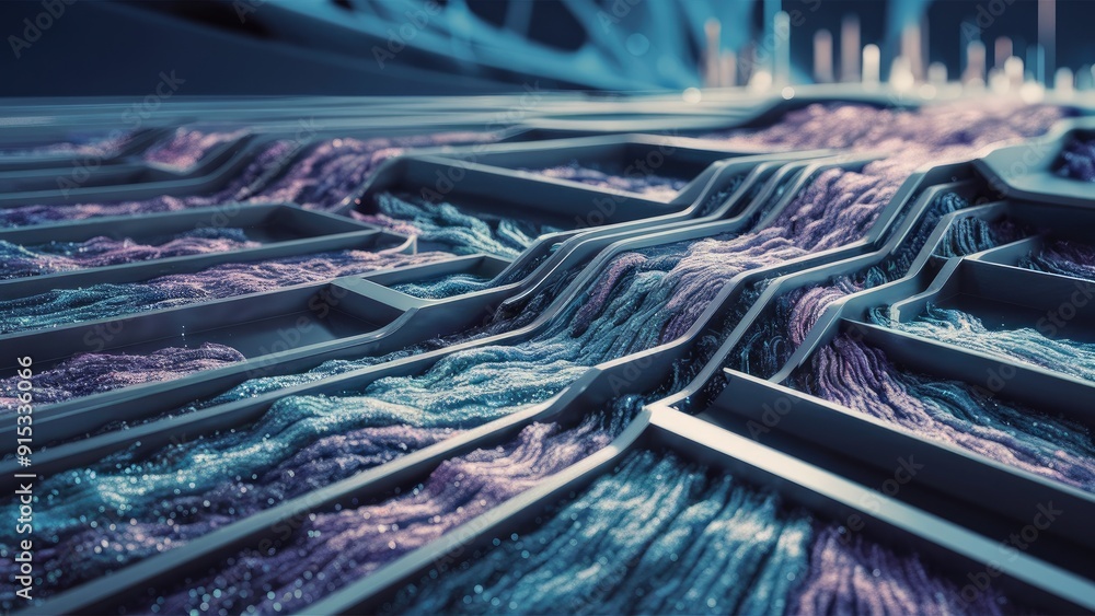 Poster 3d illustration of particle data flow computergenerated render