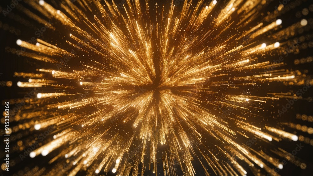 Poster abstract sparkling background with shiny golden halftone dotted particles