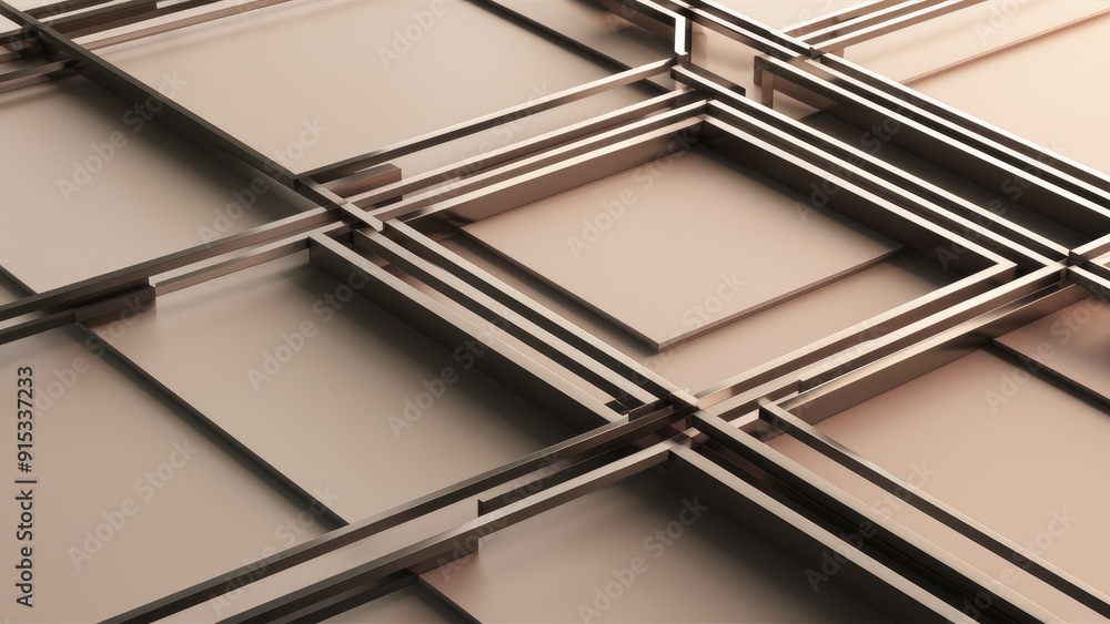 Poster Minimalist texture featuring a linear square pattern in an abstract geometric design