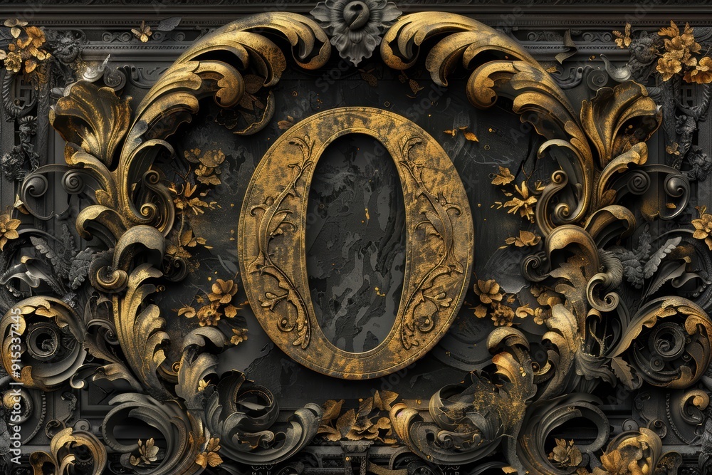 Fototapete an elegant and sophisticated illustration of the letter o featuring it as a central element in a lux