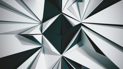 Obraz premium Abstract geometric background featuring white triangular lines Modern design suitable for wallpaper or backgrounds Twotone pattern with colors in opposite corners