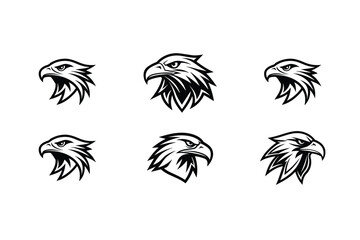 Eagle Head Logo Minimalist Vector Art Illustration
