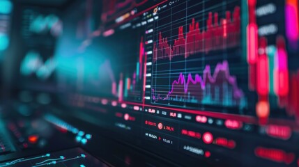 Closeup of Stock Market Data on a Computer Screen.