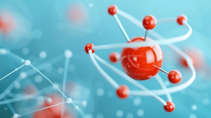 Closeup of an atomic nucleus, illustrating protons and neutrons