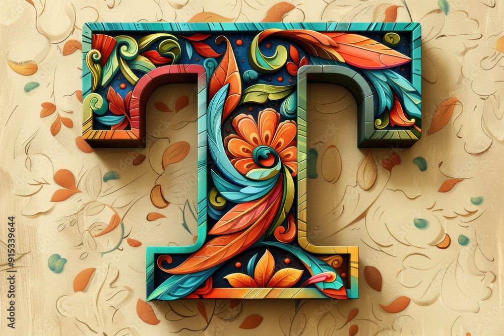 Fototapete a stylized illustration of the letter t featuring a unique and eye-catching design that is sure to s